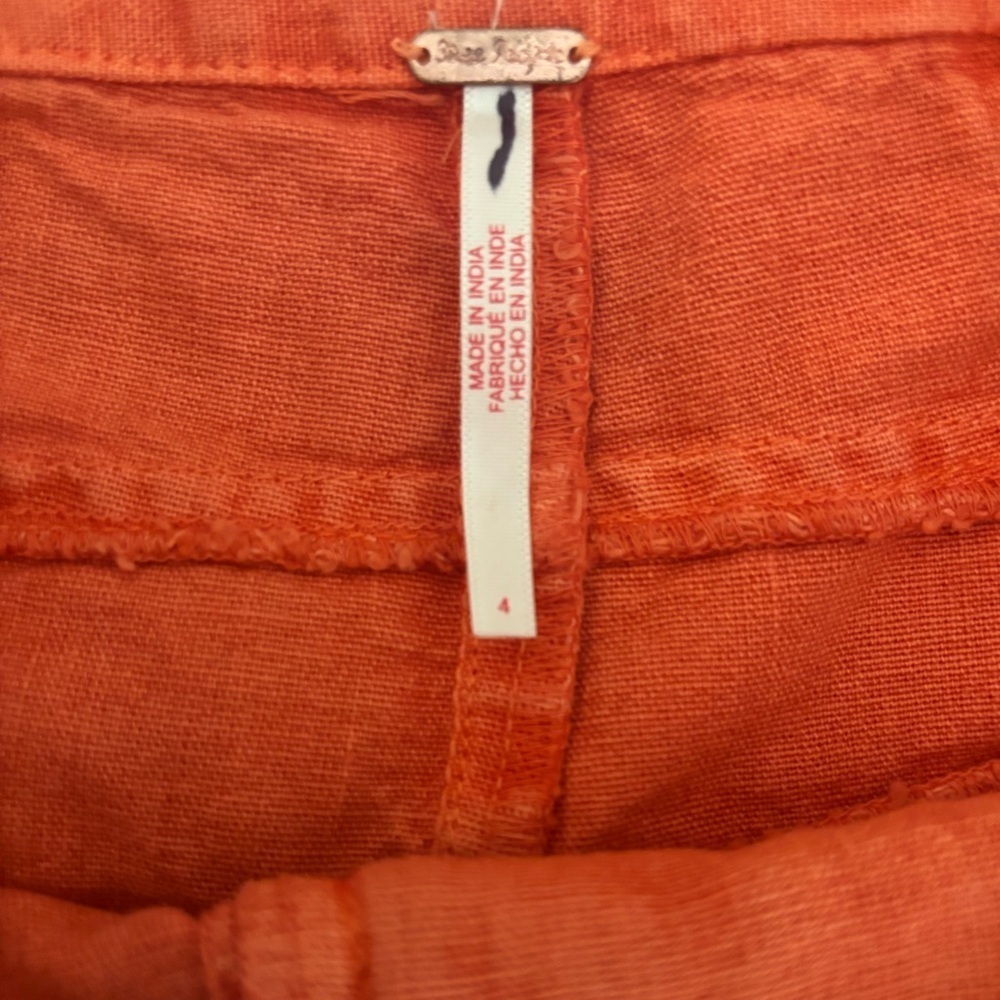 NEW FREE PEOPLE - Sweet Talk Chino Pants in Orange - Picture 6 of 9